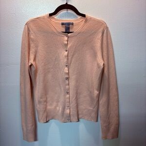 100% Cashmere Blush Pink Cardigan SzM by Hilliard & Hanson Knit